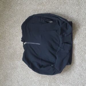 Acta Black Crop Quarter-Zip Hoodie